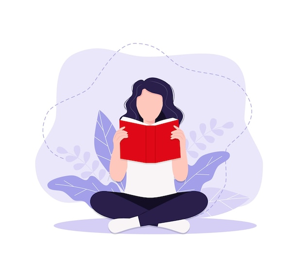 Vector illustration concept business woman practicing yoga and meditation in office The girl sits in the lotus position the thought process the inception and the search for ideas Time management