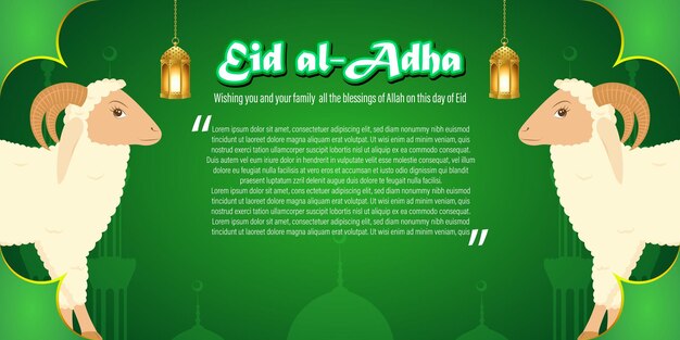 Vector illustration concept of Eid alAdha greeting