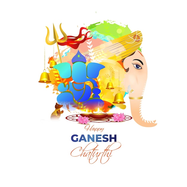 Vector illustration concept of Ganesh Chaturthi festival greeting