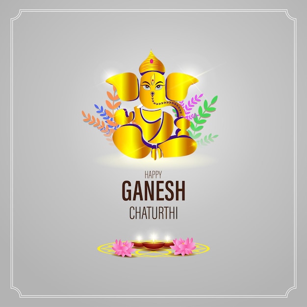 Vector illustration concept of Ganesh Chaturthi festival greeting