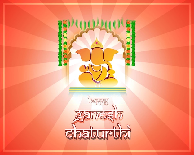 Vector illustration concept of Ganesh Chaturthi festival greeting