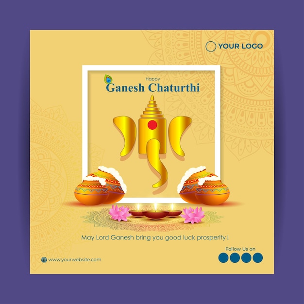 Vector illustration concept of  Ganesh Chaturthi festival greeting