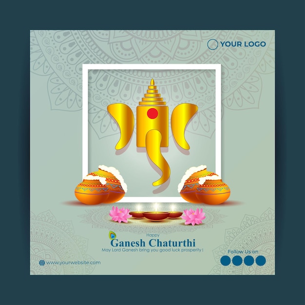 Vector illustration concept of  Ganesh Chaturthi festival greeting