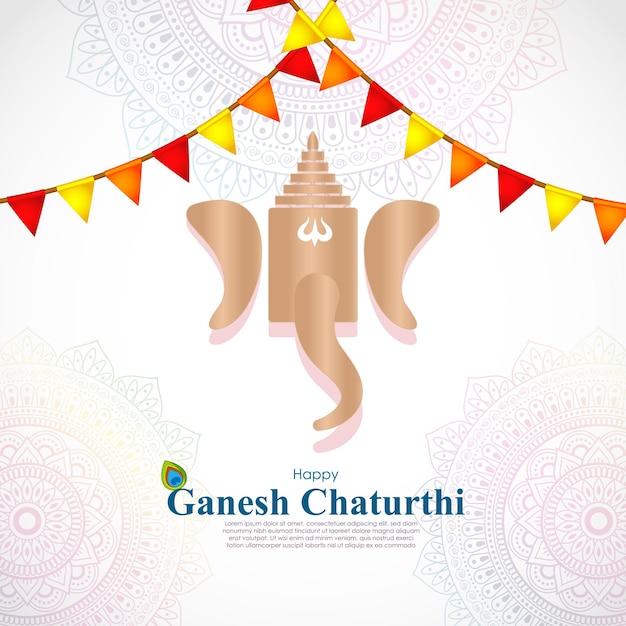 Vector illustration concept of Ganesh Chaturthi festival greeting