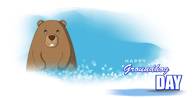 Vector illustration concept of Happy Groundhog Day greeting