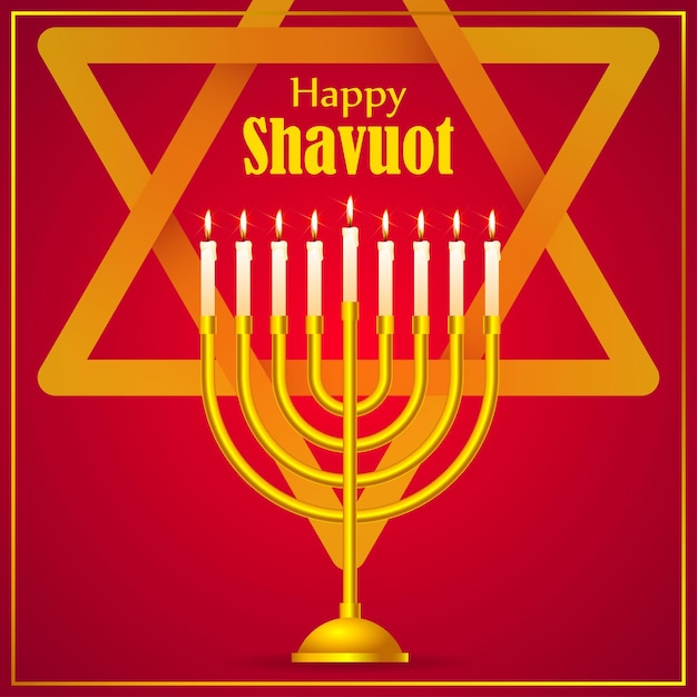 Vector illustration concept of Happy Shavuot greeting