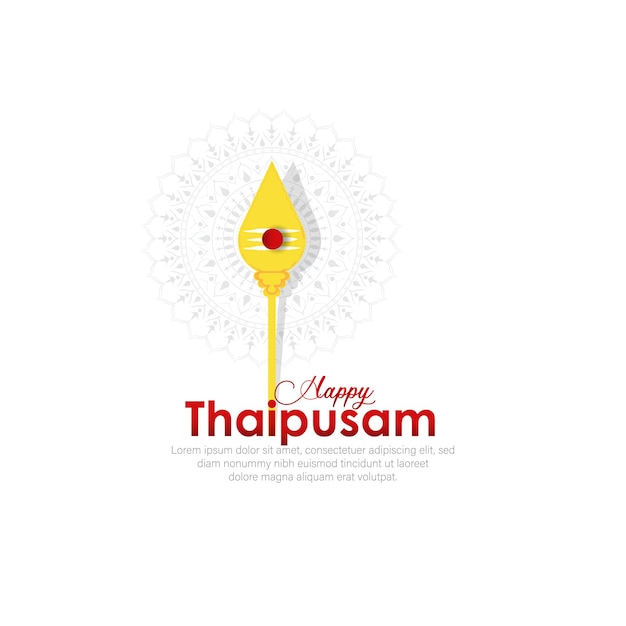 Vector illustration concept of Happy Thaipusam or Thaipoosam greeting with celebrating