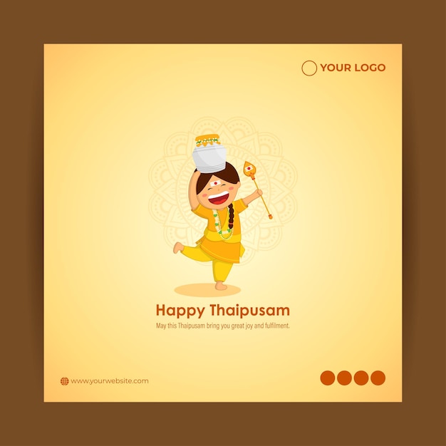 Vector illustration concept of Happy Thaipusam or Thaipoosam greeting