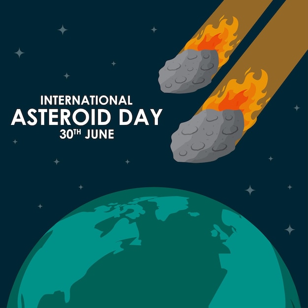 Vector illustration concept of International Asteroid Day banner