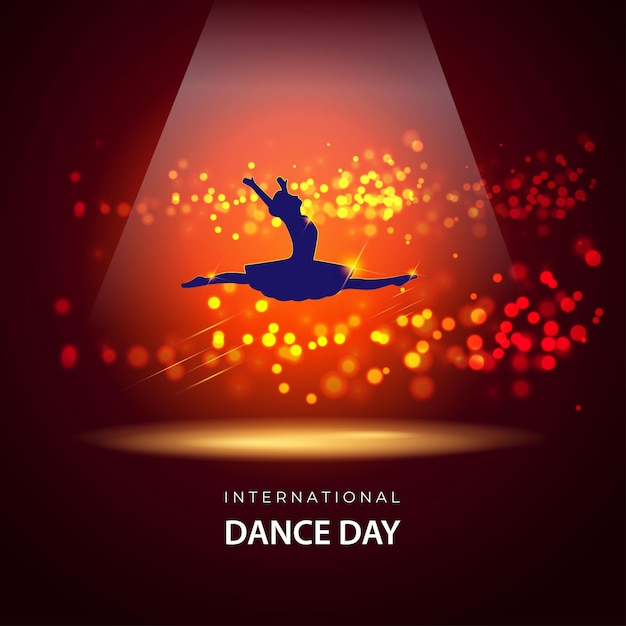 Vector illustration concept of International Dance Day greeting