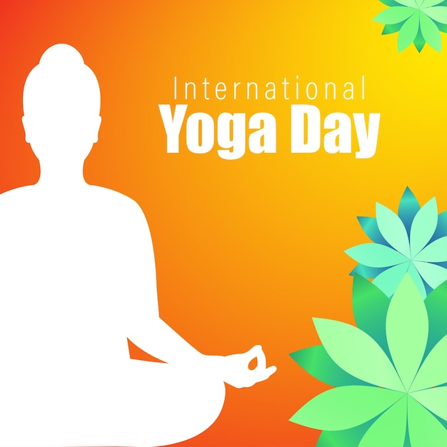 Vector illustration concept of International Yoga Day greeting