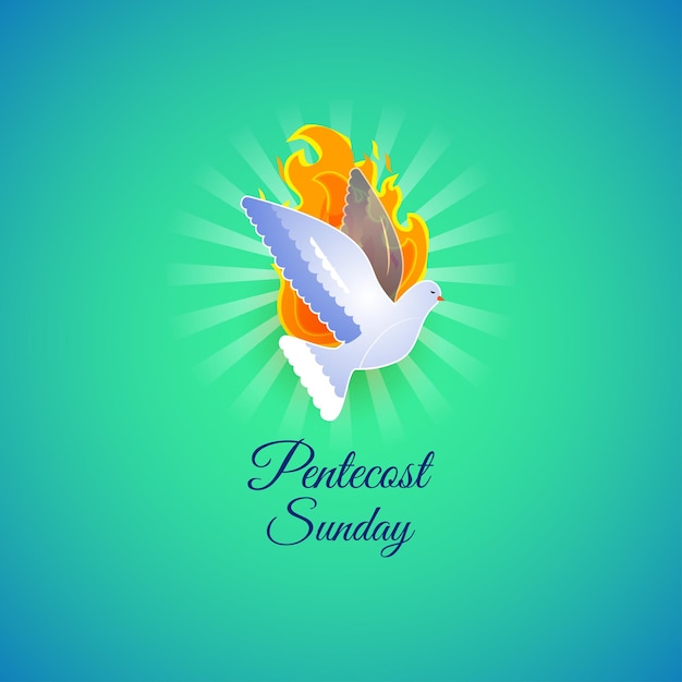 Vector illustration concept of Pentecost Sunday greeting banner