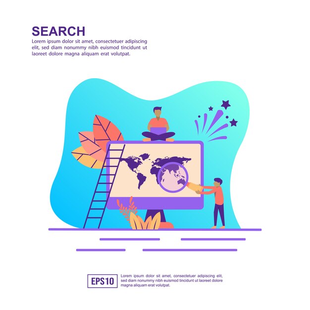 Vector vector illustration concept of search