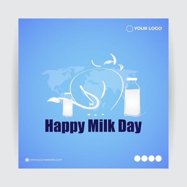 Vector illustration concept of World Milk Day banner