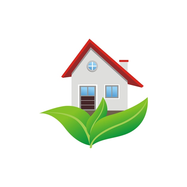 Vector illustration of cool detailed house icon isolated on white background