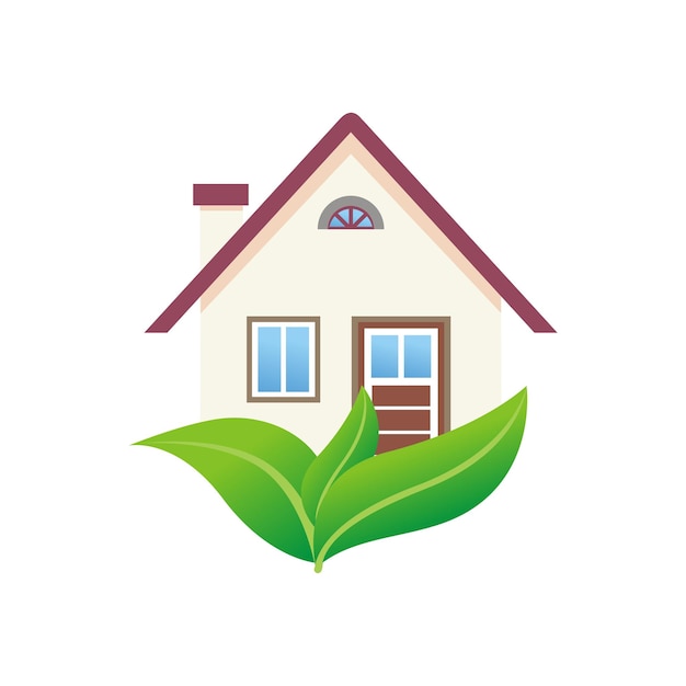 Vector illustration of cool detailed house icon isolated on white background