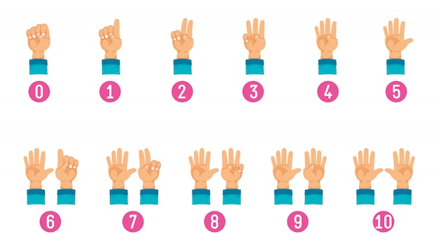 Vector Illustration Of Counting Hand