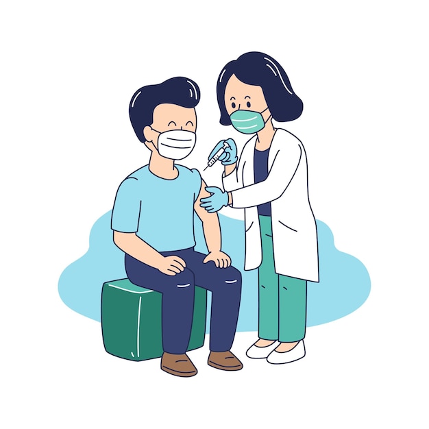 Vector illustration Covid-19 coronavirus vaccine vial and syringe for design.