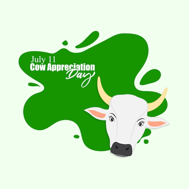 Vector illustration of Cow Appreciation Day social media story feed mockup template