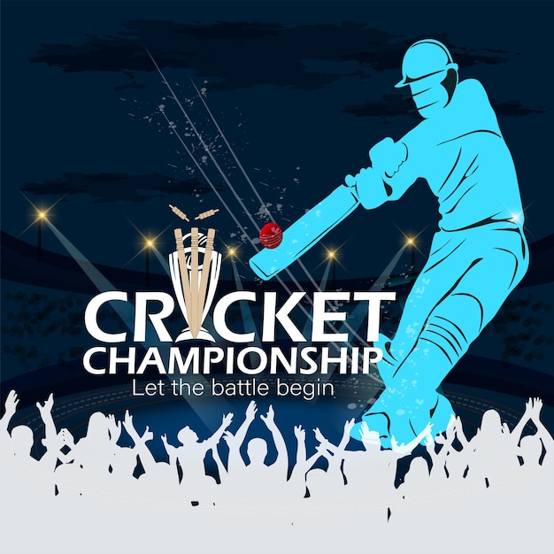 vector illustration of Cricket match.