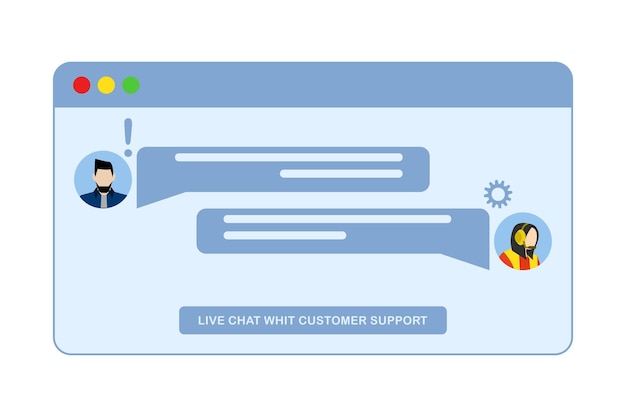 vector illustration of Customer support concept with Woman doing customer service