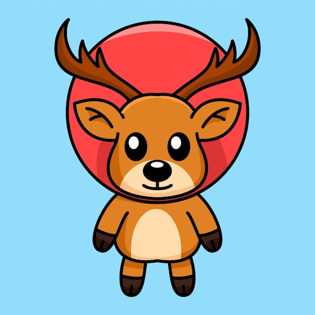 Vector illustration of a cute and adorable deer