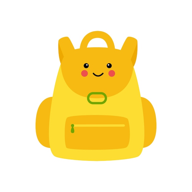 Vector illustration of cute backpack on white background