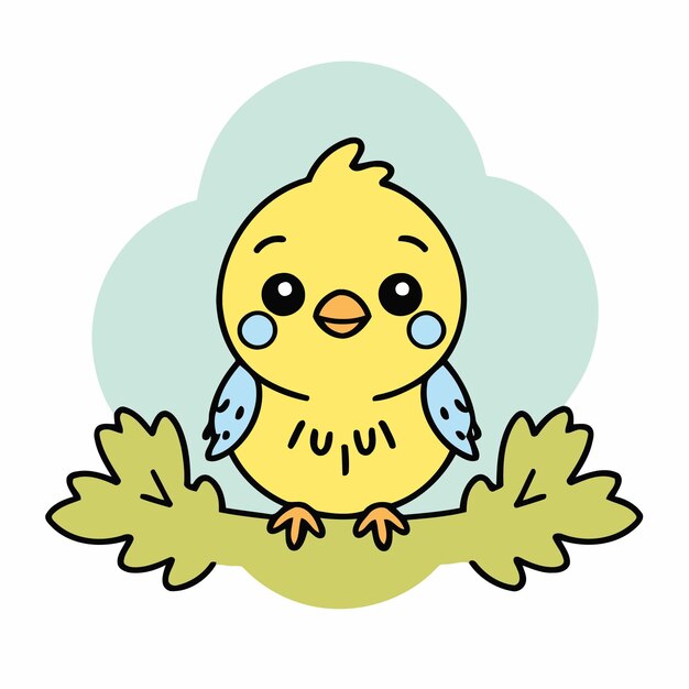 Vector vector illustration of a cute bird for children book