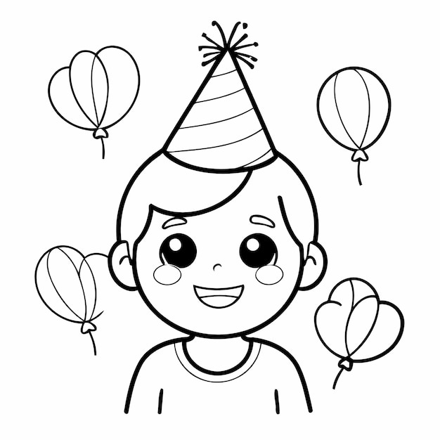 Vector illustration of a cute Boy drawing colouring activity