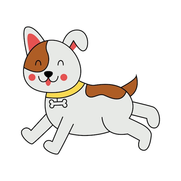 Vector illustration of cute brown dog on white background