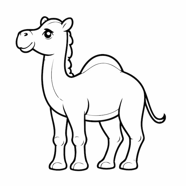 Vector illustration of a cute camel drawing for toddlers book