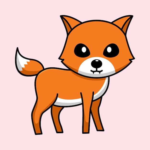 Vector illustration of cute and chubby fox