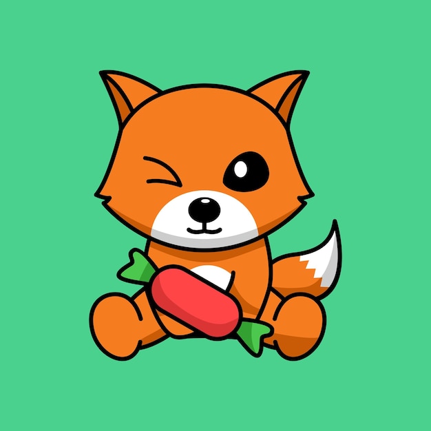 Vector illustration of cute and chubby fox