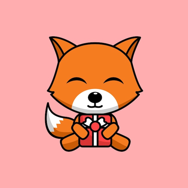 Vector illustration of cute and chubby fox