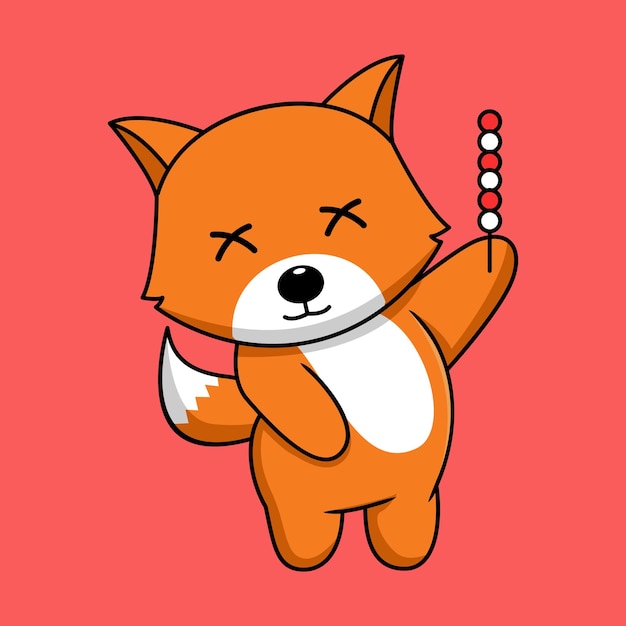 Vector illustration of cute and chubby fox