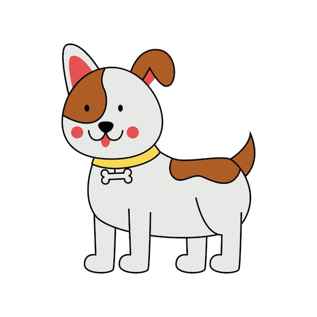 Vector illustration of cute dog on white background