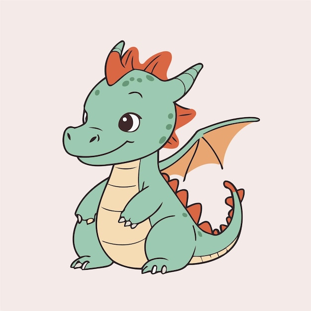 Vector illustration of a cute Dragon for kids story book