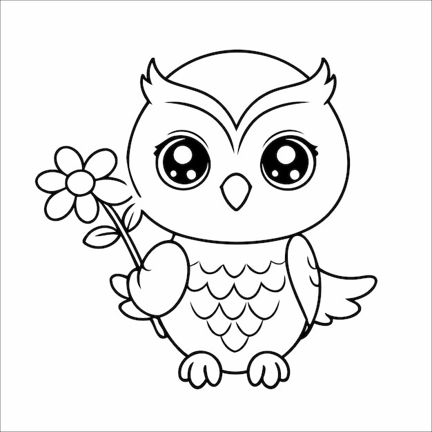 Vector illustration of cute Duck coloring page for kids