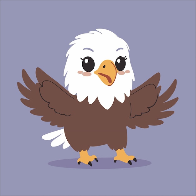 Vector illustration of a cute Eagle for kids books