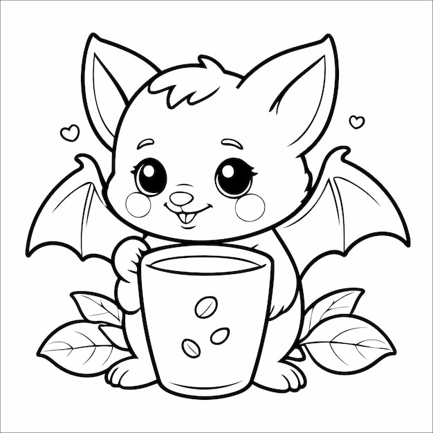 Vector illustration of cute Flacon coloring page for kids