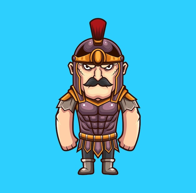 Vector illustration of cute gladiator mascot