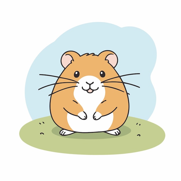 Vector vector illustration of a cute hamster for children story book