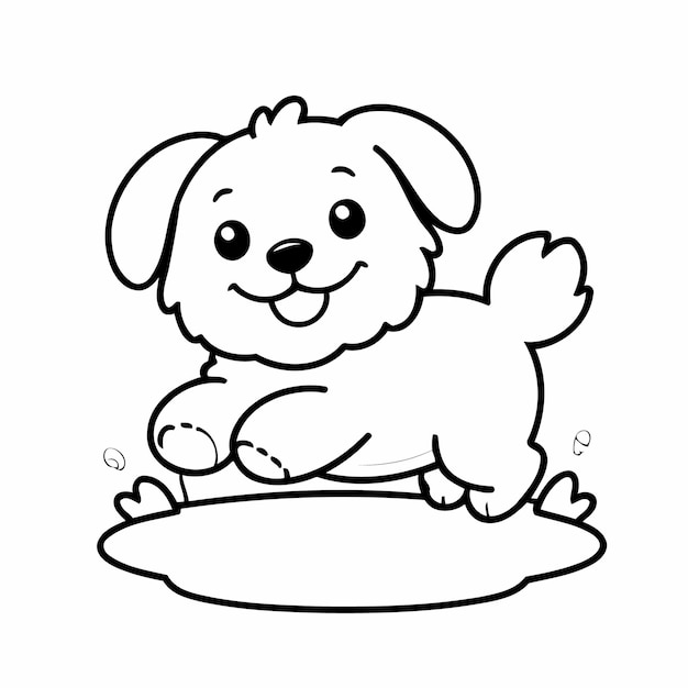 Vector illustration of a cute Havanese drawing for children page