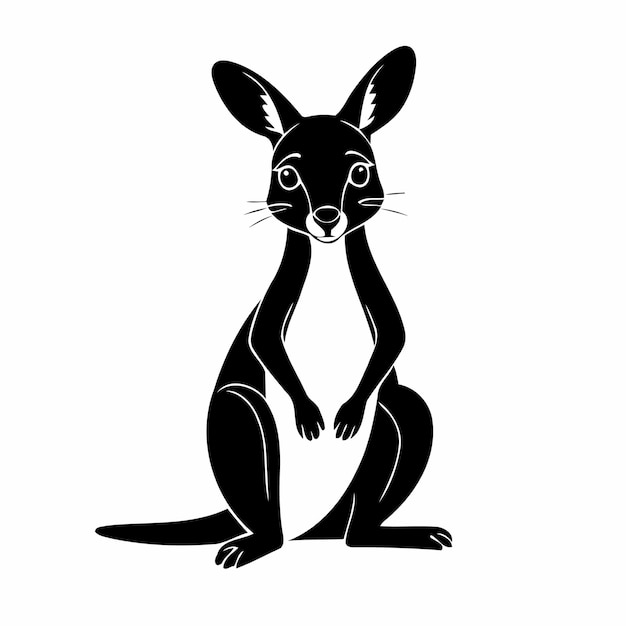 Vector illustration of a cute Kangaroo drawing for toddlers colouring page