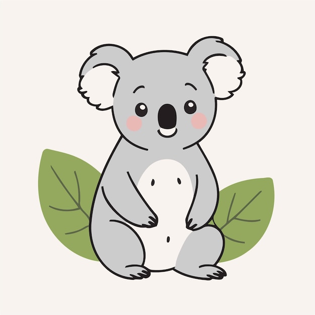 Vector vector illustration of a cute koala for children story book