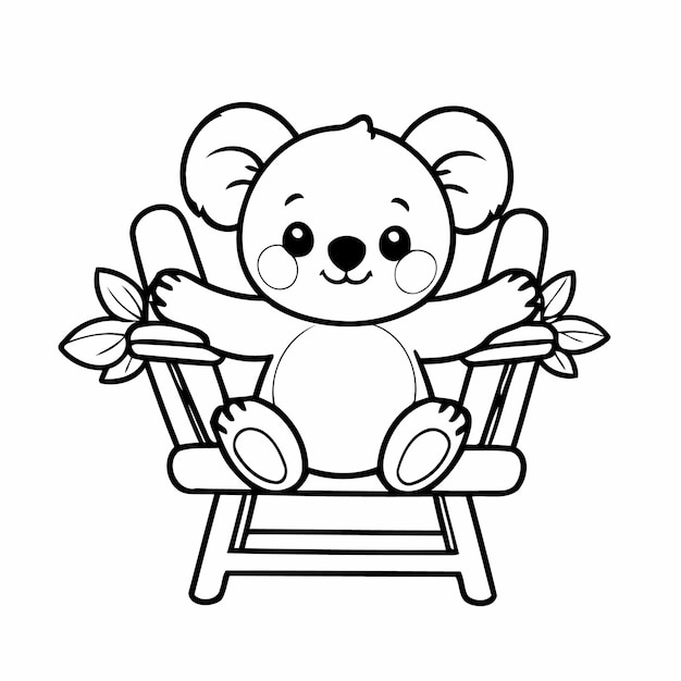 Vector illustration of a cute Koala drawing for toddlers book