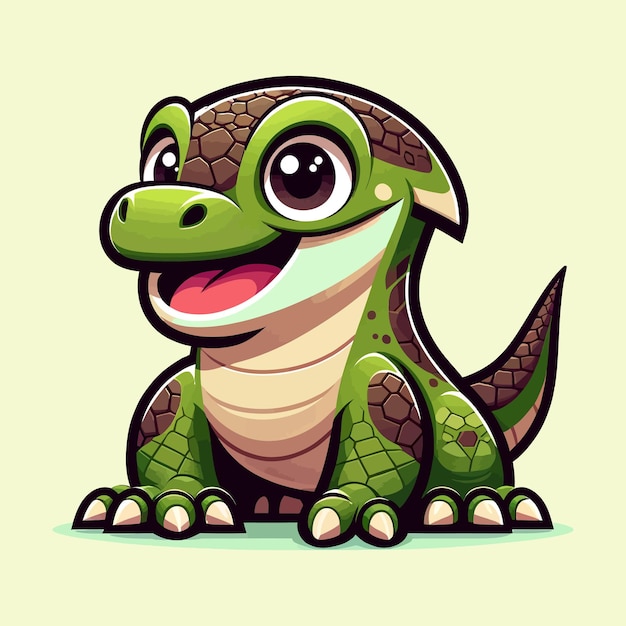 vector illustration of a cute komodo dragon