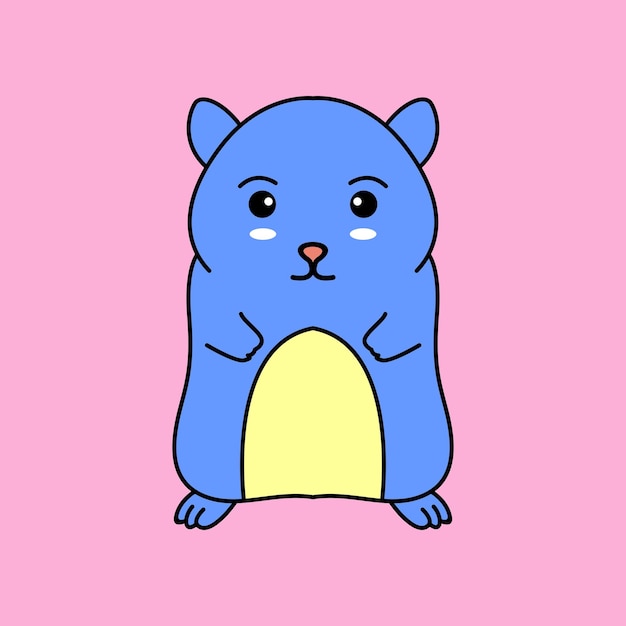 Vector illustration of cute little mouse cartoon character