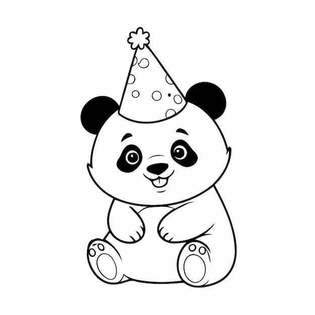 Vector illustration of a cute panda colouring page for kids