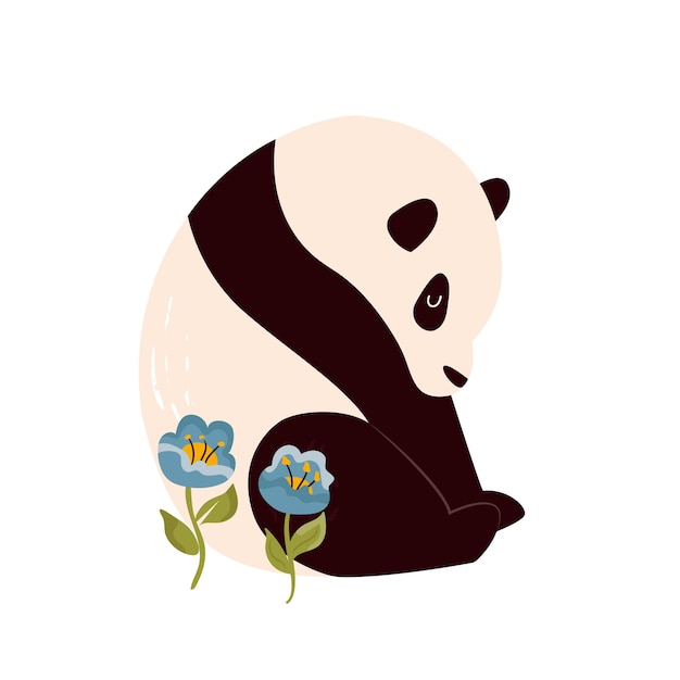 Vector illustration of cute panda